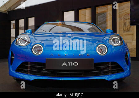 Paris, France. 31st January, 2018. ALPINE A110 - The International Automobile Festival brings together in Paris the most beautiful concept cars made by car manufacturers, from January 31 to February 4, 2018. Credit: Bernard Menigault/Alamy Live News Stock Photo