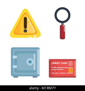 Theft identity set icons Stock Vector