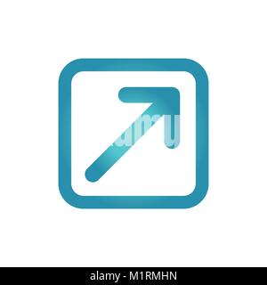 External Link Icon with Arrow showing the user that they will leave app Stock Vector