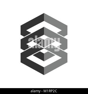 Abstract Box Stacks Symbol Vector Graphic Logo Design Stock Vector