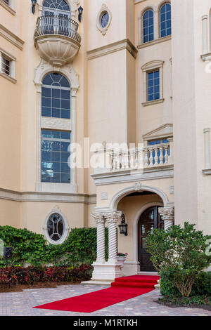 Front of typical wealthy beach front residence Naples, Florida, USA Stock Photo