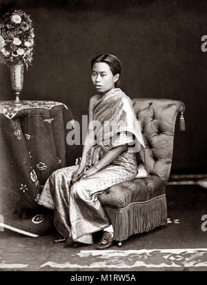 c.1880 South East Asia - Thailand Siam royal princess or consort, Rama V, royal family Stock Photo