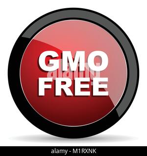 Gmo free vector icon. Modern design red and black glossy web and mobile applications button in eps 10 Stock Vector