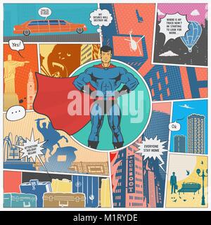The Page Comics Layout Concept Stock Vector