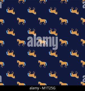 Horse silhouette simple seamless vector pattern. Stock Vector