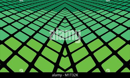 Infinite green tiles background - Illustration, Green geometric abstract background Stock Vector