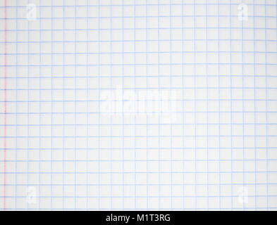 Notebook in the box. Math notebook. Background from a sheet of paper. Stock Photo