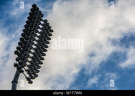 Floodlight at Lancashire Cricket Club, Manchester. Stock Photo