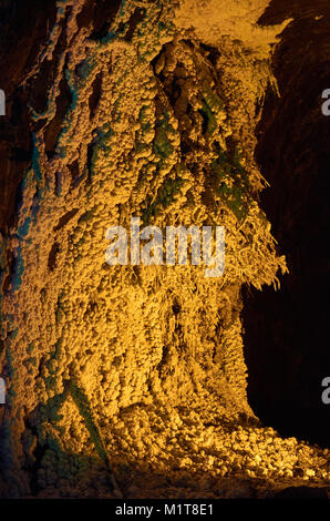 CUNDINAMARCA, COLOMBIA - JANUARY 12, 2015: Beautiful salt formations or deposits in the mine of Nemocon. Stock Photo