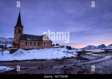 Church in Svolvaer, Lofoten Islands Nordland Norway Stock Photo