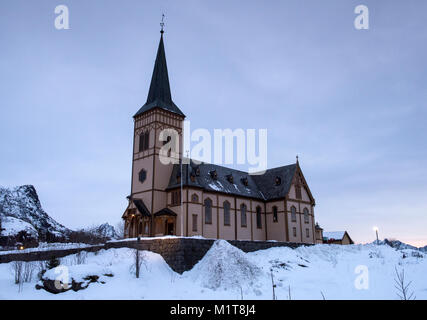 Church in Svolvaer, Lofoten Islands Nordland Norway Stock Photo