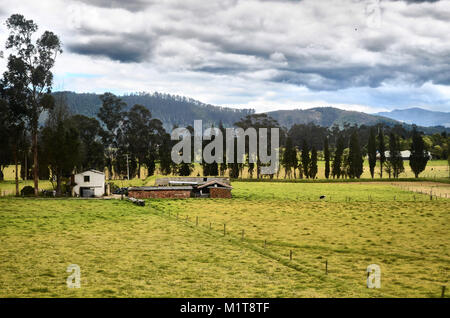 CUNDINAMARCA, COLOMBIA - JANUARY 12, 2015: Beautiful view from the railway on the way to the mine of Nemocon. Stock Photo