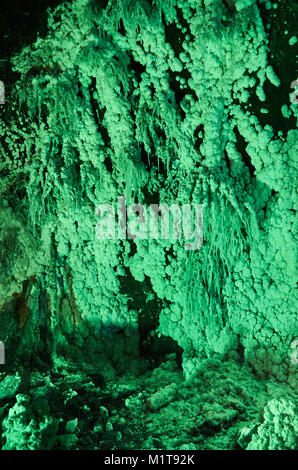 CUNDINAMARCA, COLOMBIA - JANUARY 12, 2015: Beautiful salt formations or deposits in the mine of Nemocon. Stock Photo