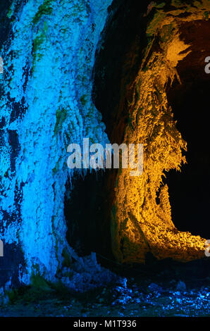 CUNDINAMARCA, COLOMBIA - JANUARY 12, 2015: Beautiful salt formations or deposits in the mine of Nemocon. Stock Photo