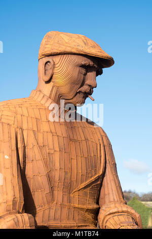 Close up of Fiddler’s Green sculpture a memorial for fishermen lost at sea by Ray Lonsdale, North Shields, north east England, UK Stock Photo