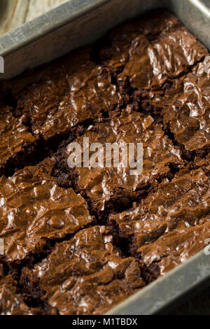 Double Dark Chocolate Brownies Ready to Eat Stock Photo