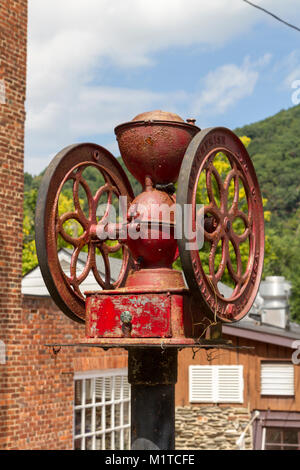 Coffee grinder on display in Harper's Ferry National Historic Park, Jefferson County, West Virginia, United States. Stock Photo