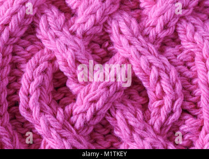 Detail of cable knitting pattern. Stock Photo