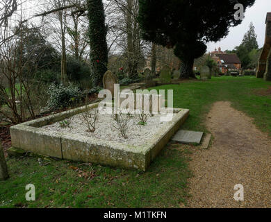 Grave of Mrs Reginald Hargreaves, Alice in Wonderland,St Michael and All Angels parish church, Lyndhurst, New Forest, Hampshire, England, UK Stock Photo