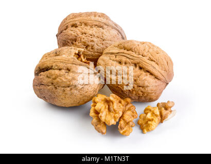 Walnuts isolated on white background. With clipping path. Stock Photo