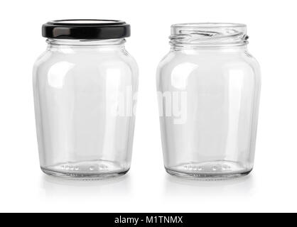 set of two jars isolated on white background Stock Photo