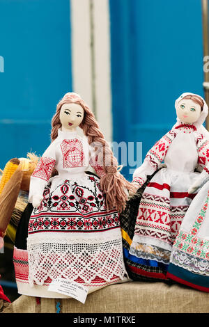 Beautiful folk Belarusian National doll. A classic souvenir from Belarus Stock Photo