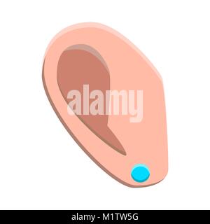woman ear cartoon illustration isolated on white background Stock Vector