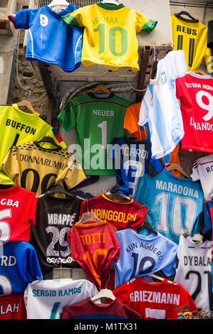 Lake Garda. Market stall. Replica football shirts hanging up, Stock Photo,  Picture And Rights Managed Image. Pic. LAT-LAT0107855