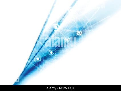 Abstract vector technical background with blue stripes Stock Vector