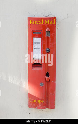 Royal Mail stamp vending machine mounted in the wall Stock Photo