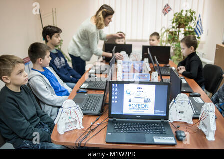 Robotics Center for children in Kiev, Ukraine Stock Photo