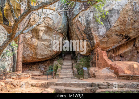 Lion Rock, Sigiriya, Matale, Central Province, Sri Lanka, Asia Stock Photo