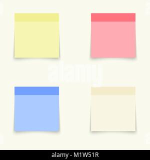 Paper stickers, templates for notes in square shape Stock Vector