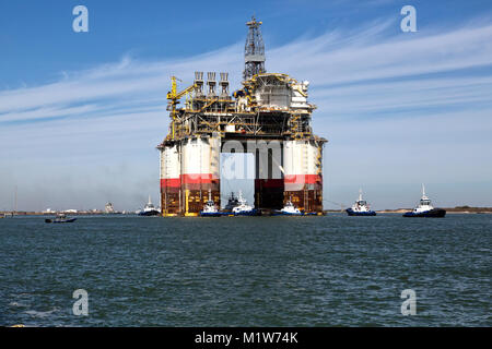 'Big Foot'  Chevron's Offshore Deep Ocean Platform, oil & natural gas platform drill rig. Stock Photo