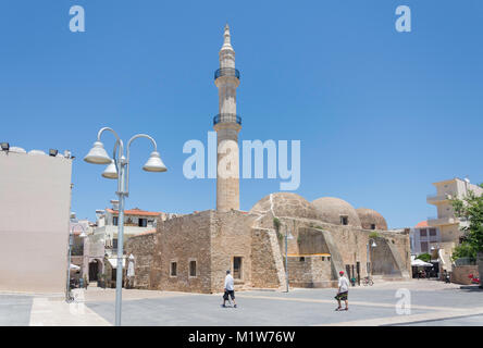 Neratze Mosque (the Municipal Odeon arts centre), Petichaki Square, Old Town, Rethymnon (Rethimno), Rethimno Region, Crete (Kriti), Greece Stock Photo