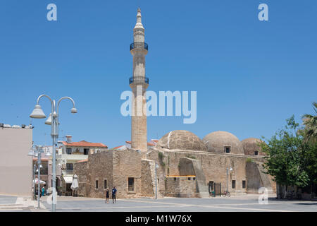 Neratze Mosque (the Municipal Odeon arts centre), Petichaki Square, Old Town, Rethymnon (Rethimno), Rethimno Region, Crete (Kriti), Greece Stock Photo