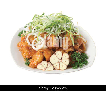 Fried chicken isolated on white background Stock Photo