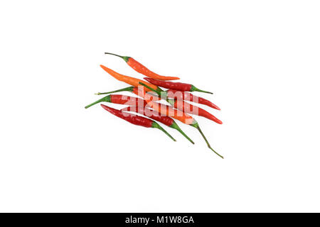 Fresh Organic Ripe Hot Red Bullet Chili Isolated In White Background Stock Photo