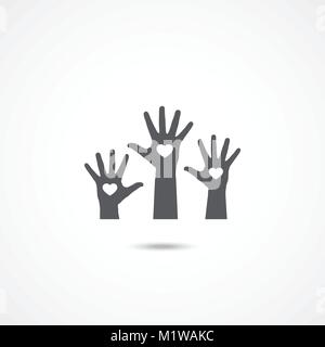Volunteer icon on white Stock Vector