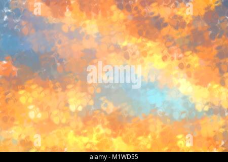 Abstract blue and orange digital painted pattern background Stock Photo