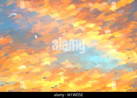 Abstract blue and orange digital painted pattern background Stock Photo
