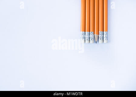 pencils isolated on white background. school, office and education concept Stock Photo