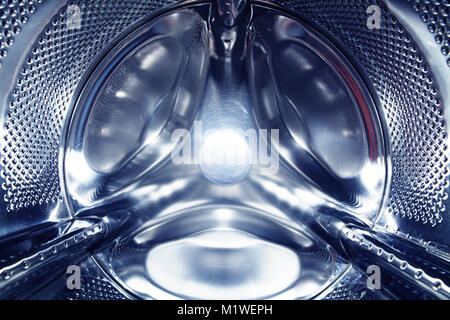 closeup of drum in washing machine, new technology Stock Photo