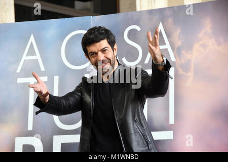 Rome Italy 02 February 2018 Cinema Moderno - Photocall film presentation A Casa Tutti Bene, Pierfrancesco Favino in the role of Carlo Credit: Giuseppe Andidero/Alamy Live News Stock Photo