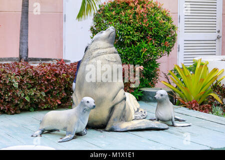 SUBIC BAY, MANILA, PHILIPPINES : JAN 28, 2018 - Statue of Sea Lion in Subic Ocean Adventure Stock Photo