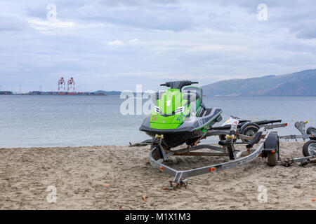 SUBIC BAY, PHILIPPINES : JAN 28, 2018 - Parked Jet Ski in Subic Bay beach Stock Photo