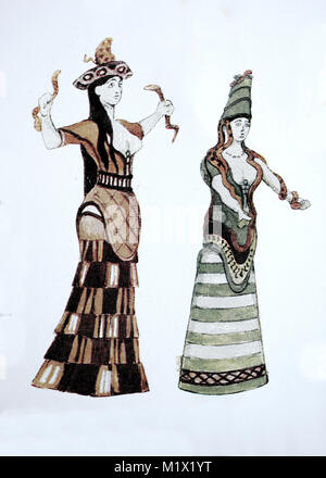 Fashion, the clothes of Mykenae, Crete and Cyprus, Aegean and ...