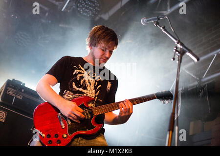 Norway, Bergen - October 06, 2017. The Norwegian metal band Once Awake performs a live concert at Det Akademiske Kvarter in Bergen. (Photo credit: Gonzales Photo - Jarle H. Moe). Stock Photo