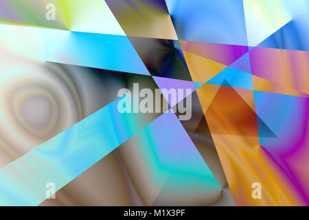 Abstract image in geometric style with bold, overlapping lines of different colors. Stock Photo
