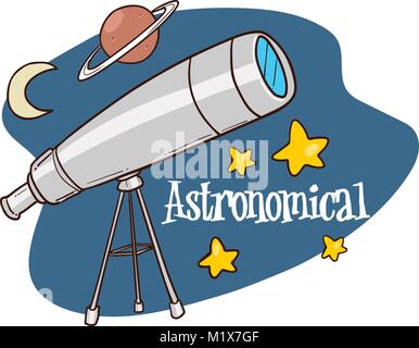 Astronomy design flat.science, astrology instrument, star astronomical, vector illustration Stock Vector